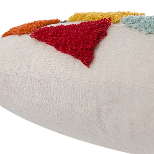 Jwh JWH210082 Colorful Triangle Throw Pillow Cover Terry Embroidery Accent Pillow Case Square Cushion Decorative Geometric Pillowcase thumb #3