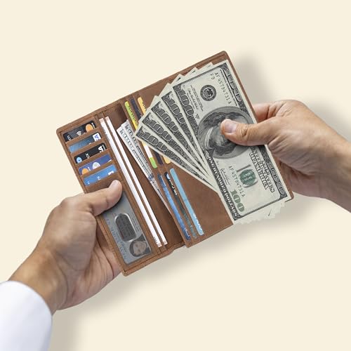 Real Leather Women Wallet Leather with RFID Blocking -Trifold Card Holder Designer Ladies Clutch with ID Window Wallets4