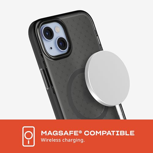 Image of Tech21 Evo Check case for iPhone 15 Plus - Compatible with MagSafe - Impact Protection Case - Smokey /Black