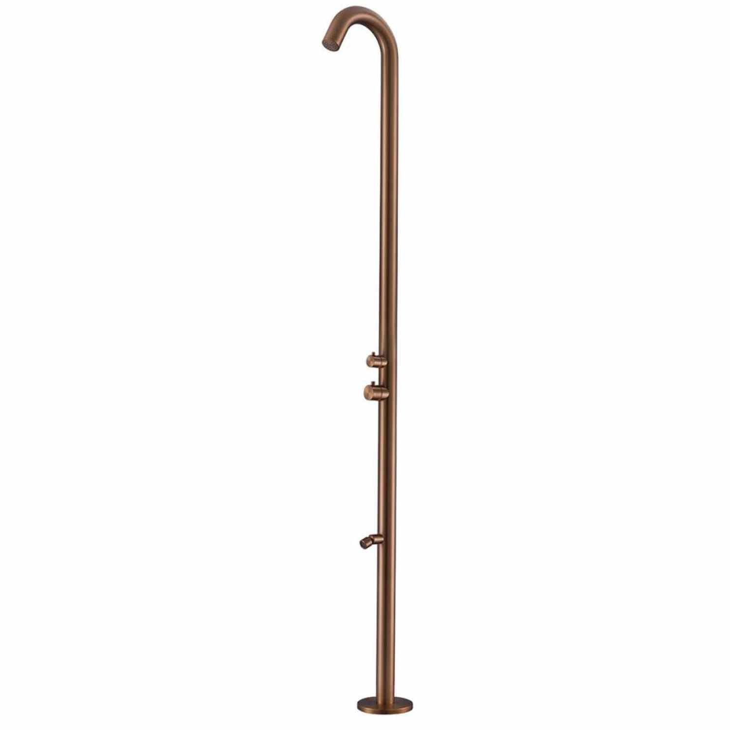 Sined Quartu Acero Inoxidable 316l Ducha Exterior con Rociador y Lavapies h 2289 Cm INOX Oro Rosa con Ducha Cabezal Desviador y Lavapies