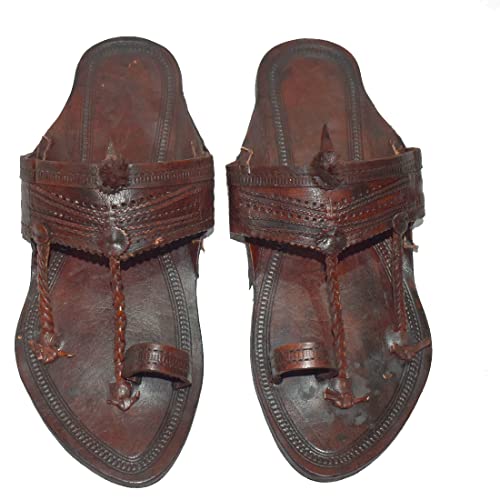 Image of Royal Khwaab Men's Kolhapuri chappals Leather hardcrafted Stylish,Ethinicwear & Dailywear Designed with Excellence 100% Comfortable.