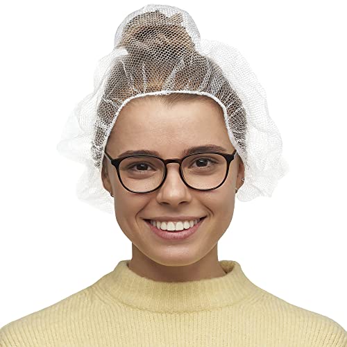 Erstaunliche Nylon-Haarnetze. Einweg-Kopfkappen mit elastischem Kantennetz., Weiß, XXL/3XL Cover