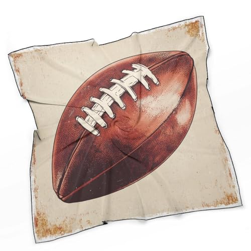 Vintage American Football Women Hair Scarf Square Silk Like Head Scarves Handkerchief Satin Neck Scarf3