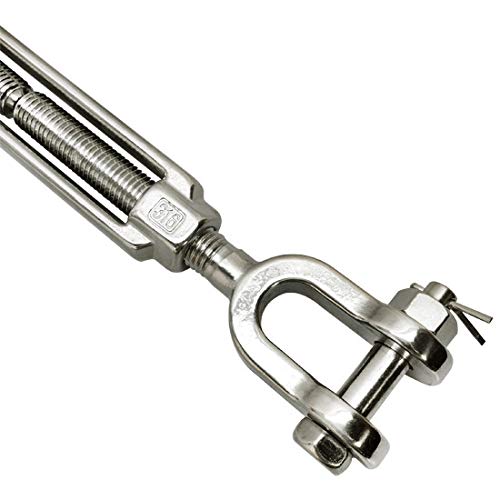 MH GLOBAL 316 Stainless Steel Marine 1/2'' x 6'' JAW JAW Turnbuckle Pulley Swivel Hoist miniatura 3