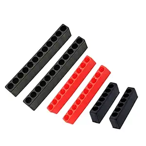 PZRT 6pcs Plastic Hex Shank Screwdriver Bit Holder Screwdriver Head Storage Drill Bit Stand (6,10,12Holes), Red Black