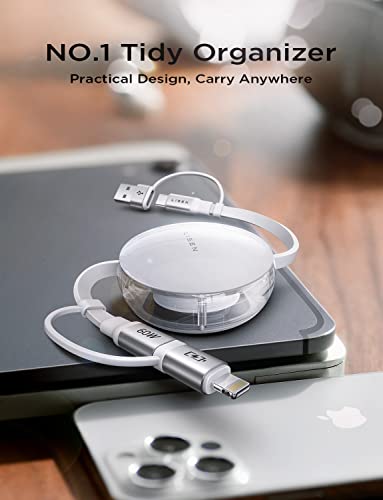 Lisen 4 In 1 Multi Charging Cable [Carry Anywhere] [Fast Charge All Devices] 60W Pd Usb C Charging Cable Retractable Iphone Charger Multiple Cord For Samsung Galaxy S23+/Iphone 14/Laptop/Ipad(3.3Ft) #TOP3
