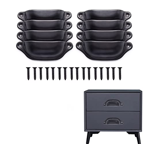 KLEHOPE Lot de 8 Poignées Coquillage pour Meuble, Tires de Tiroir en Forme de Coquille Noire,...