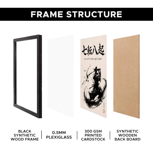 Image of Samurai Warrior Premium Framed Wall Poster (12x18 Inch) | Japanese Bushido Wall Art | Motivational Warrior & Discipline Decor for Bedroom, Office, Gym & Workspace | Ready-to-Hang Display Frame