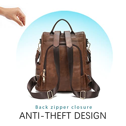 Image of CHERUTY Women Backpack Purse PU Leather Anti-theft Casual Shoulder Bag Fashion Ladies Satchel Bags