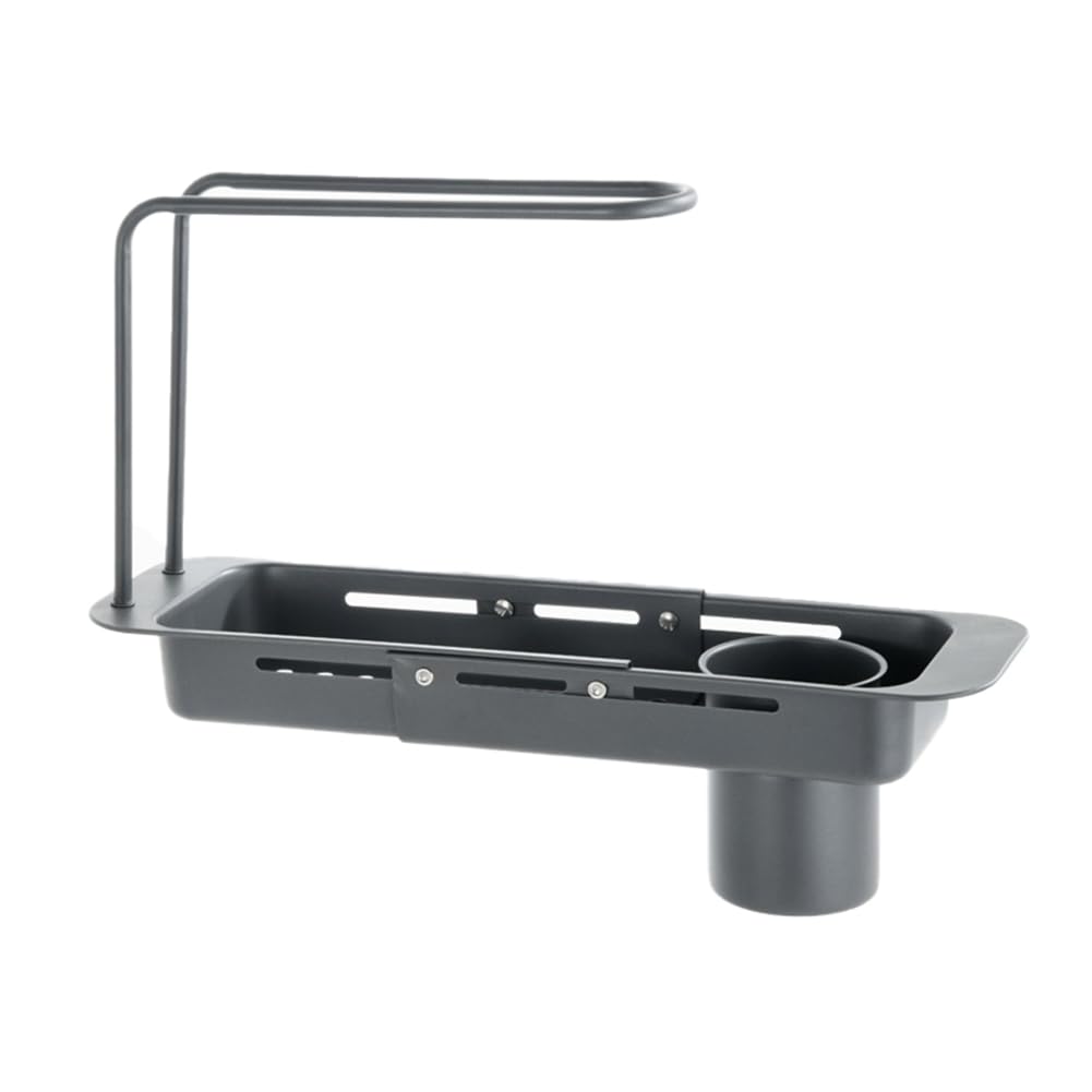 CTRLZS Stainless Steel Draining Rack Expandable Sponge Holder for Kitchen Sink Dish Drying Rack for Kitchen Counter A