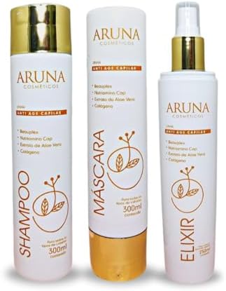 ARUNA KIT ANTI AGE - 3 ítens: Shampoo, Mascara Capilar e Elixir D...