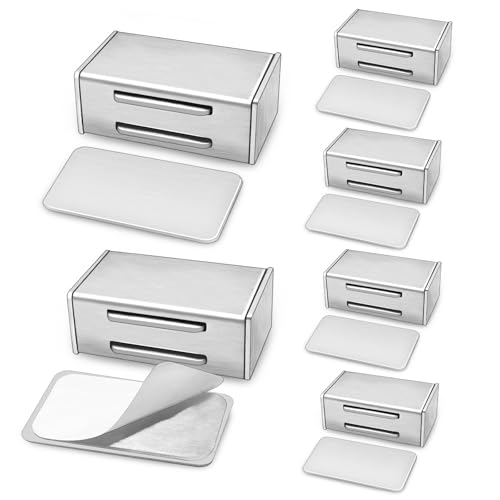 6 Pezzi Calamite per Mobili Chiusura Chiusura magnetica per Ante.Acciaio Inox Forte Calamita Adesive Serratura Magnetica Potenti Adesivo per Porta per Ante Cucina Mobili Magnete Porta Chiusura Mobili