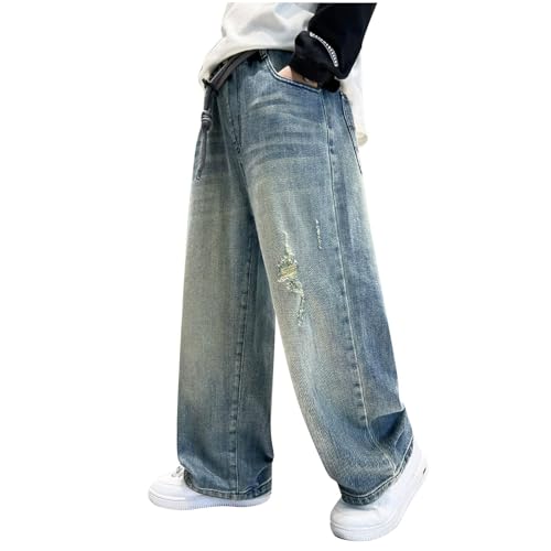 Boys Jeans Kids Vintage Y2k Fashion Baggy Denim Pants Soft Comfy Tween Hip Hop Streetwear Relaxed Fit Jeans 5-15 Year