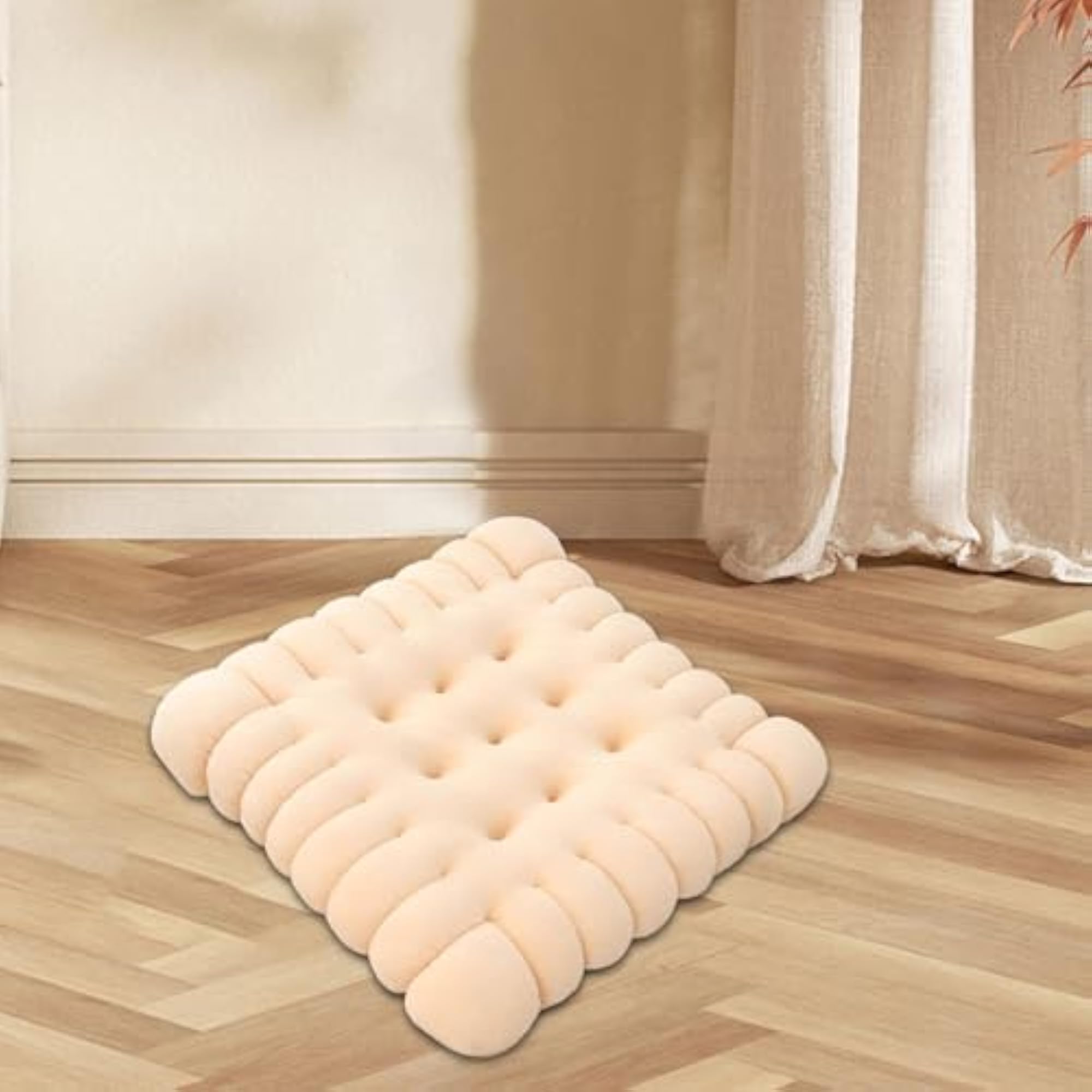 Biscuit Shape Cushion, Simple Seating Pillow for Meditation