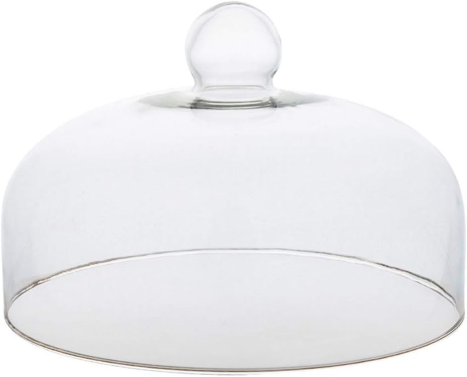 Hemoton Round Glass Cake Cover Portable Easy to Carry 21cm Diameter 14cm High Lead-free