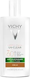 Vichy Capital Soleil UV-Clear Protetor Solar Facial Antioleosidade e Antiacne, Toque Seco FPS 60, com Niacinamida e Ácido Salicílico, Acabamento Invisível, Cor 4.0, 40g