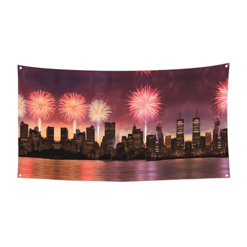 MINDBBDFJ Las Vegas Sunset Print Banners And Signs For Outdoor/Indoor,Personalized Banner Customizable Parties Halloween Banner (180x90cm)