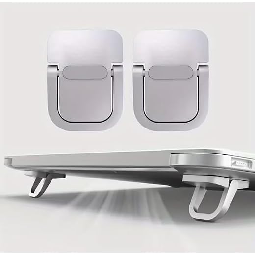 Adjustable Laptop Stand, Portable Laptop Riser, Laptop Stand for Desk Foldable, Ergonomic Computer Notebook Holder, Office Desk Accessories- Silver