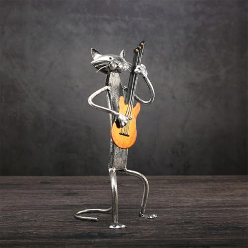 Décoration créative en fer chat guitare cadeau original maison - 4