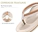 Imagen de COFACE Chanclas Mujer Verano Playa Ortopedicas Comodas Comodas Tela Elegantes Sandalias de Dedo Piscina Sandalias Flip Flop Planas Caminar Ligera Abierta Antideslizante Zapatos Blanco 39