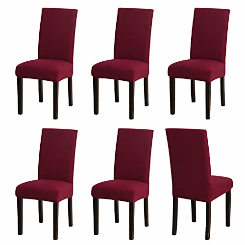 Sufdari Chair Covers 6 Red,Stretch Dining Chair Covers