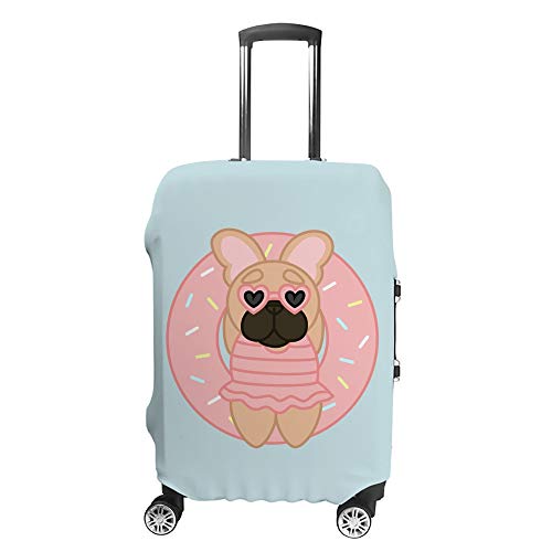 Housse pour valise motif bouledogue rose idéale pour les vacances d'été