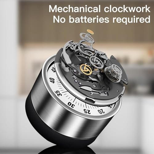 Image of Kitchen Timers for Cooking, Magnetic 60 Minute Mechanical Wind Up Timer Manual with Loud Alarm and Stainless Steel Body for Chef Home Baking Cooking Oven Salon