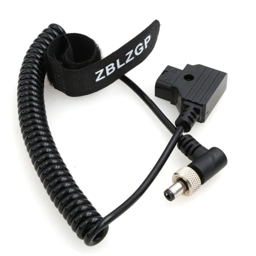 Image of D-Tap to Locking Collar Elbow DC 5.5X2.5 Coiled Power Cable for Decimator MD-HX DMON-Quad