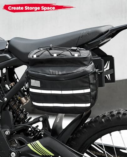 Image of KEMIMOTO Motorcycle Side Racks Luggage Saddlebag Support Carrier Storage Compatible with Sur Ron Light Bee X160 X260 Surron One Side Up to 10 Lbs Black