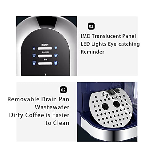 LZHYA Espressomaschinen,1230 W, Stromausfallschutz, 15-bar-Pumpe, 1,0 l, Espresso-Automat Kaffee-Maschine… – Bild 3