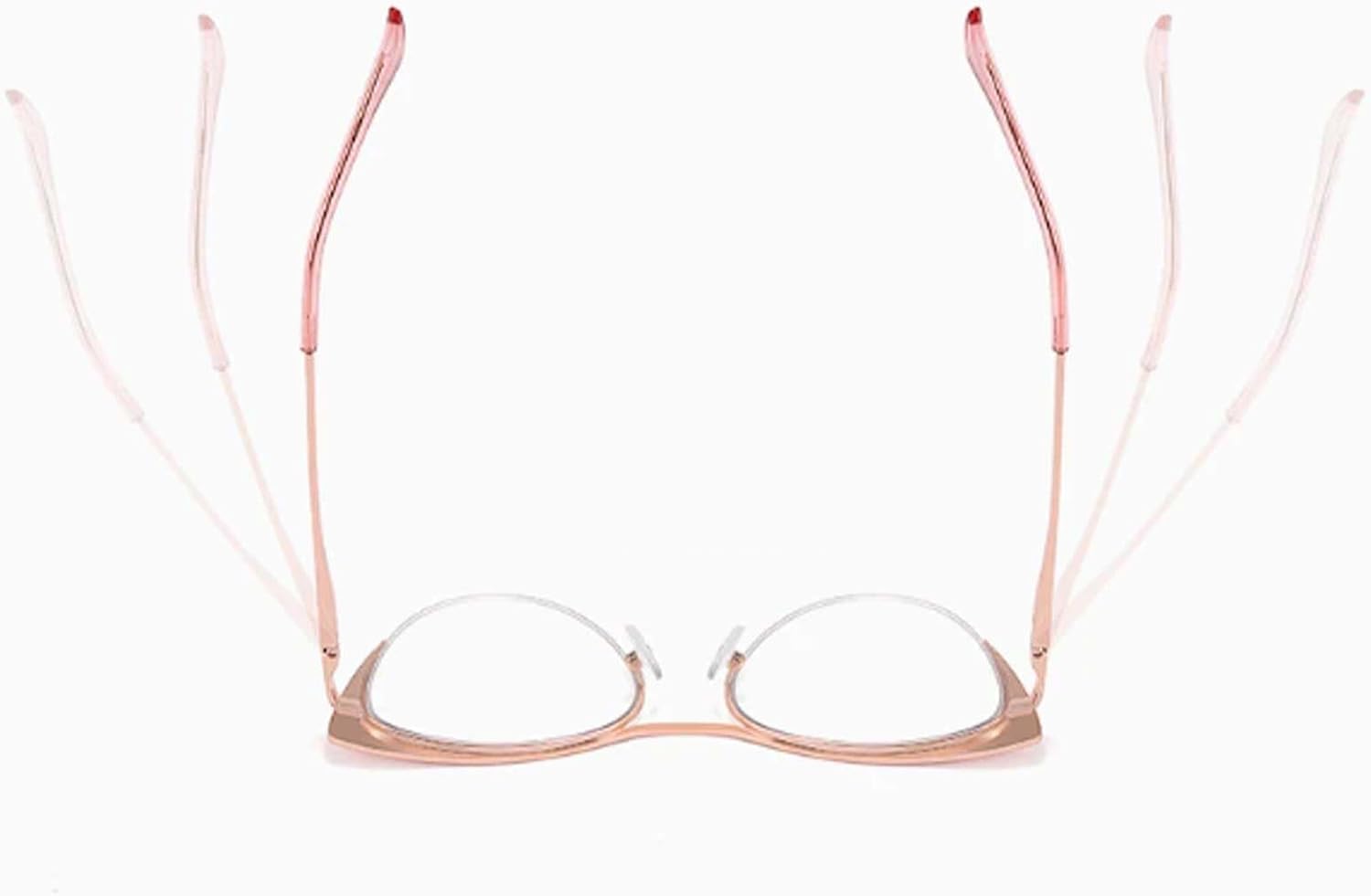 Occhiali Vista Montatura per Occhiali Mezza Montatura in Metallo Anti Luce Blu Montature per Occhiali da Donna con Cerniera a Molla Montatura per Occhiali Cat's Eye semplicità