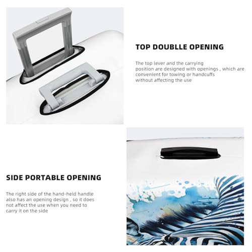 Watercolor Zebra Luggage Cover Elastic Travel Suitcase Covers, Anti Scratch Dust Proof Baggage Covers, Fits 22-24 inch Suitcases4