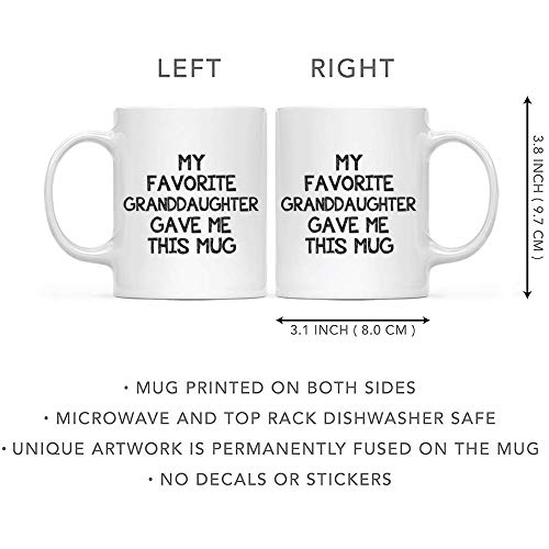 Funny Grandparent Coffee Mug - My Favorite Granddaughter Gave Me This Mug - Unique Birthday Grandparents Day New Year Christmas Gifts for Grandma Grandpa From Granddaughter - Novelty Tea Cup 11oz - Image 2