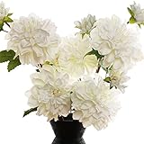 GLSATEMAN Artificial Silk Flowers Dahlia 24'in Fake Long Stem Flower 5 Pcs,Suitable for Wedding Deco