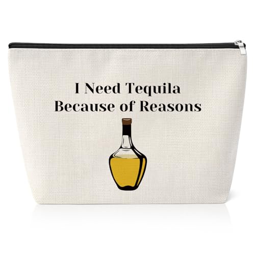 Funny Tequila Cosmetic Bag Drinking Lovers Gift for Women Tequila Drinker Gift Tequila Lovers Gift Weekend Bachelorette Party Gift Birthday Gift for Sister BFF Travel Cosmetic Pouch