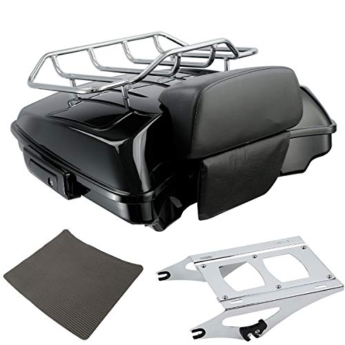 XMT-MOTO Razor Tour Pack Backrest Pad Chrome Luggage Rack - View #4