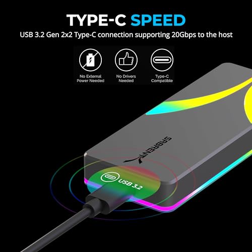 SABRENT Rocket RGB NVMe & SATA M.2 SSD Enclosure EC-RGBG の商品画像 3