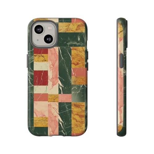 Coque iPhone 14 motif marbre rétro idéale pour le bureau et les sorties