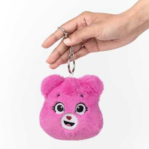 Image of Mirada Smiley Face Keychain Plush Soft Toy - Magenta Mini Stuffed Gift for Kids, Girls & Boys - 12cm
