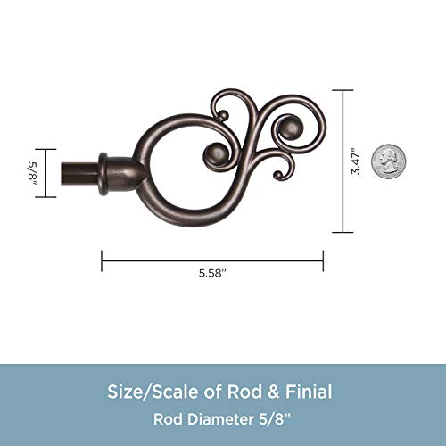 Kenney Kn65260 Valencia Standard Decorative Window Curtain Rod, 28-48", Chocolate #TOP3