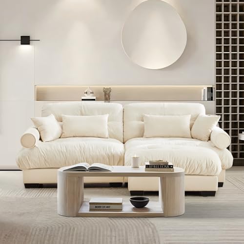 Image of SoarFlash L Shaped Couches for Living Room, Small Sectional Sofa Set with Reversible Chaise, Modern Designed Sleeper Sofas and Modular Couch Function, Suitable for Small Spaces in Apartment, Beige
