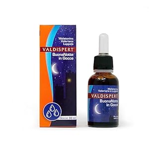 Valdispert Gocce Sonno Rapido, Integratore Alimentare per Dormire con Melatonina, Valeriana e Luppolo, Senza Glutine e Senza Lattosio, 30 ml