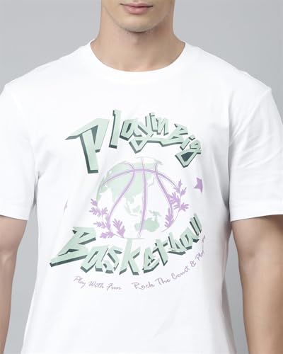 Image of XTEP Men's Basketball T-Shirt, Classic Loose-Fit Gym Tee in Premium Cotton with Basketball Logo, Casual Sports T-Shirts for Men