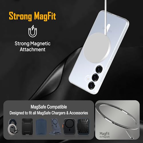 Image of Zapcase Back Case for Samsung Galaxy S25 5G | Slim Lifetime Anti-Yellow Crystal-Clear Cover with Elevated Camera Protection & MagSafe Compatibility | Premium German Polycarbonate | Shockproof | Clear