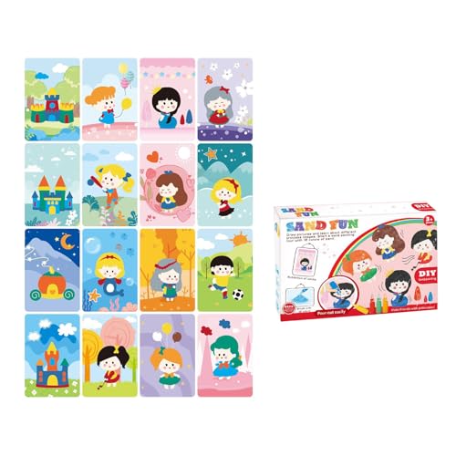 Watreketal Proyecto de pintura de arena para niños, kits de manualidades para diversión imaginativa, herramienta de aprendizaje, accesorios de pintura, ideas de regalo de cumpleaños