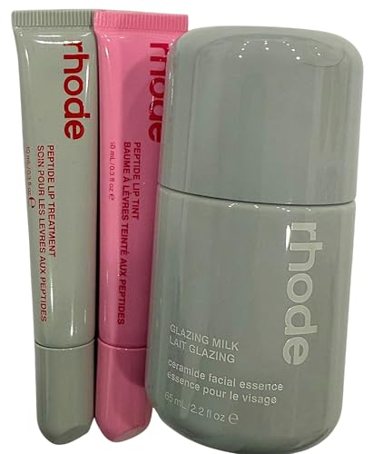 Rhode Glazed Trio Set with Glazing Milk, Peptide Lip Treatment St...