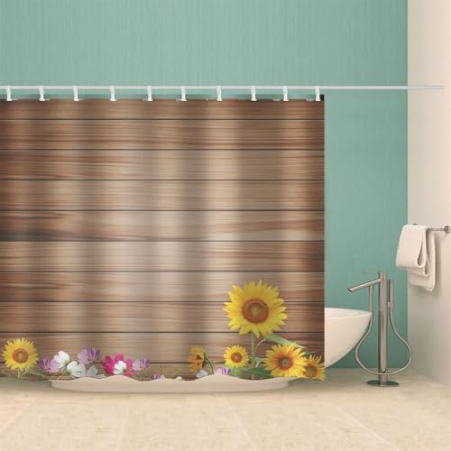 Rideau de douche en textile marron anti eclaboussures pour baignoire nette