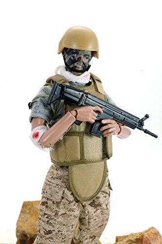 Army Action Figures,12" US Soldier Figure Military Playset for Boy Kids(Wounded Soldier)