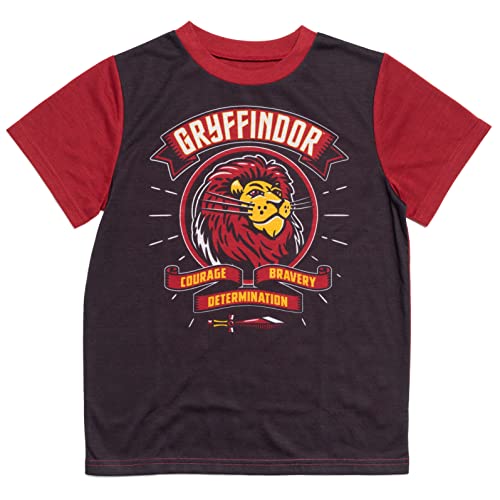 Harry Potter Gryffindor Hufflepuff Ravenclaw Slytherin Pajama Shirt and Shorts Sleep Set Little Kid to Big Kid2