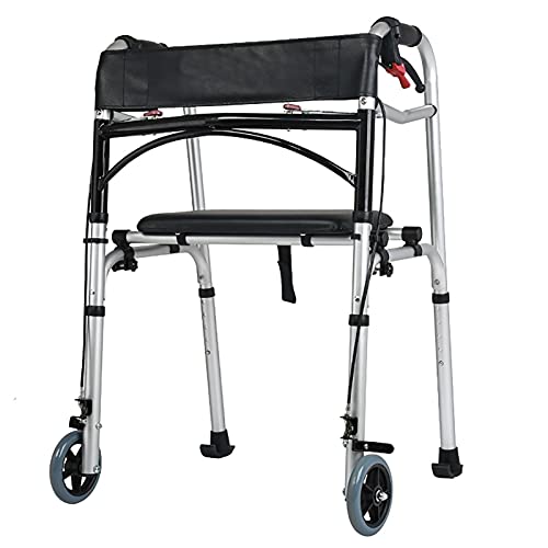 UWYTGF Rollator Walker with Seat & Brakes Foldable Lightweight,Elderly/Aluminum Rolling Walker,Portable Shower Seat,Indoor Outdoor